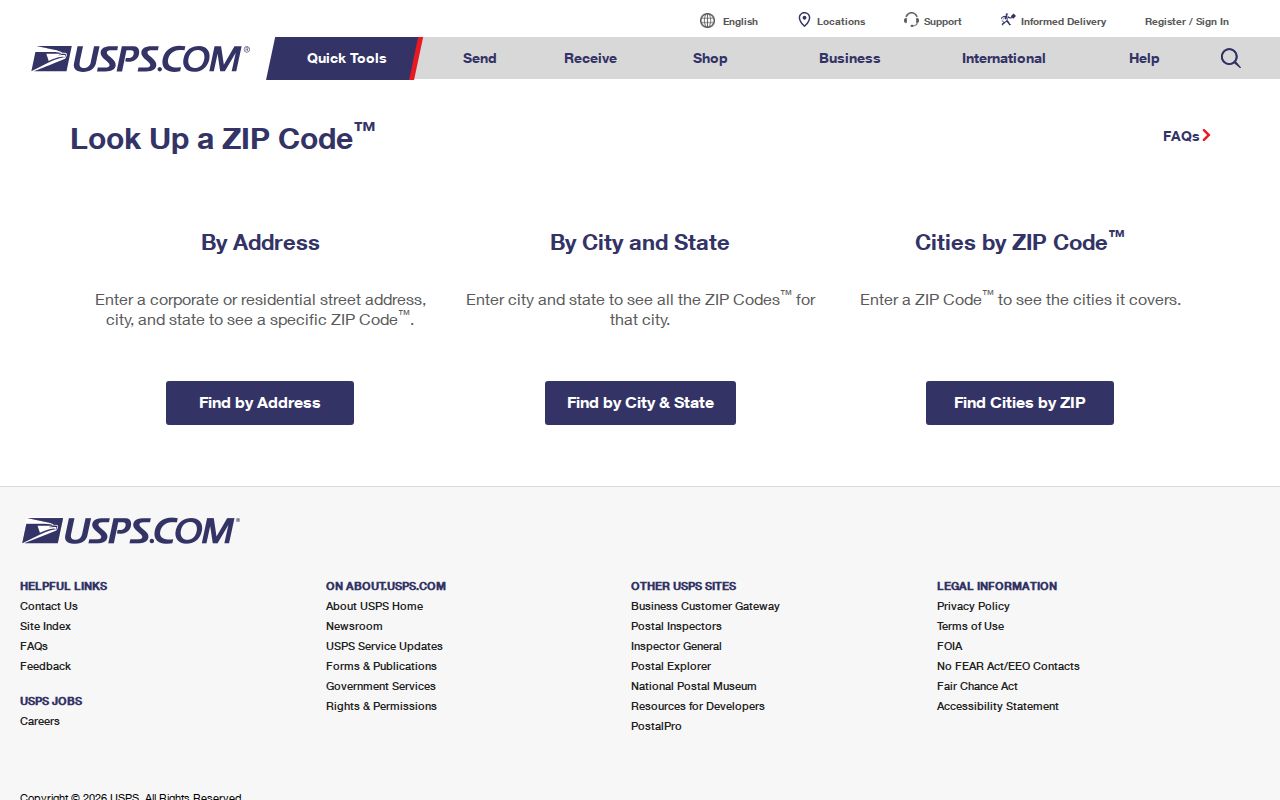 Galveston ZIP code address verification through USPS